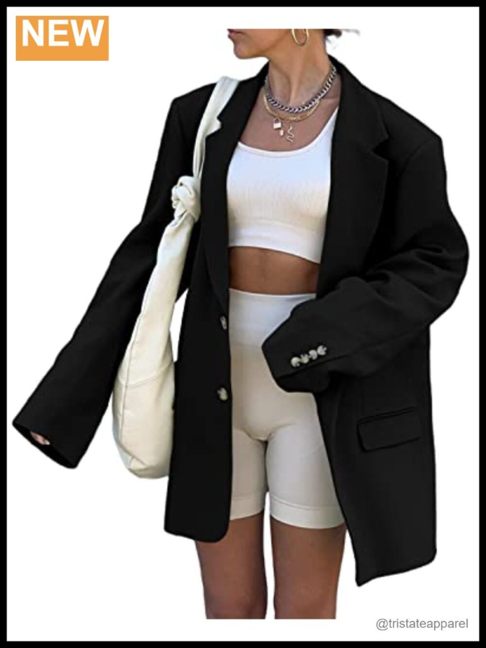 Oversized Blazer Long Sleeve Lapel Open Front Jacket